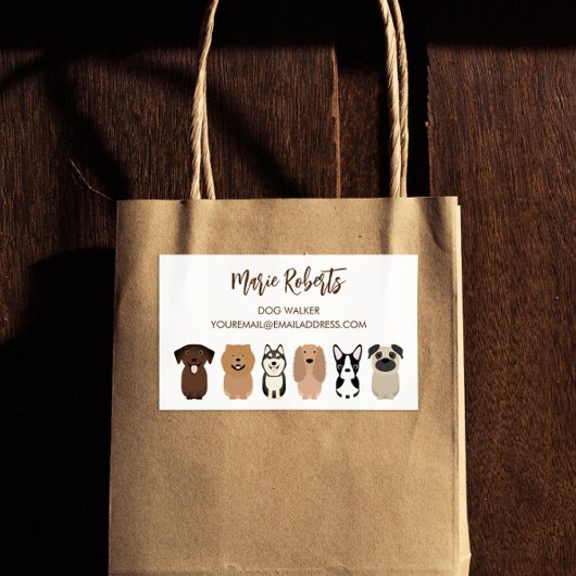 Sticker Rectangulaire Balade de chien, Assis pour animaux de compagnie,