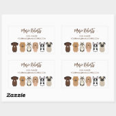 Sticker Rectangulaire Balade de chien, Assis pour animaux de compagnie, (Feuille)