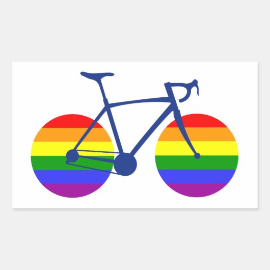 Sticker Rectangulaire Balade En Vélo Pride (Devant)