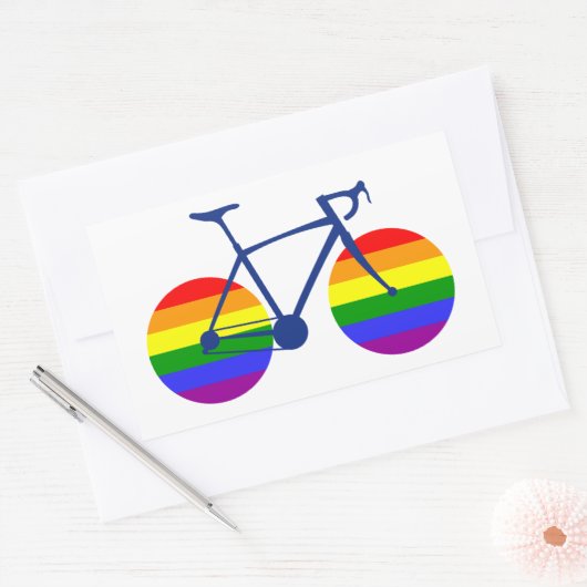 Sticker Rectangulaire Balade En Vélo Pride (Enveloppe)