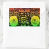 Sticker Rectangulaire baladeur de ghetto Rasta (Sac)