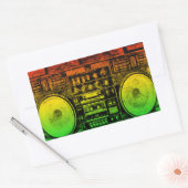 Sticker Rectangulaire baladeur de ghetto Rasta (Enveloppe)