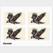 Sticker Rectangulaire Balbuzard Plongeur Tribal (Feuille)