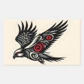 Sticker Rectangulaire Balbuzard Plongeur Tribal (Devant)