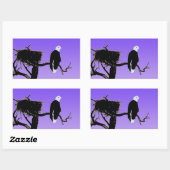 Sticker Rectangulaire Bald Eagle at Sunset - Art original de la faune (Feuille)