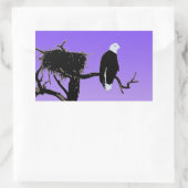 Sticker Rectangulaire Bald Eagle at Sunset - Art original de la faune (Sac)