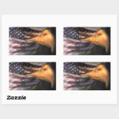 Sticker Rectangulaire Bald Eagle - drapeau américain (Feuille)