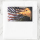 Sticker Rectangulaire Bald Eagle - drapeau américain (Sac)