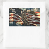 Sticker Rectangulaire Bald Eagle Drapeau américain Country Road (Sac)