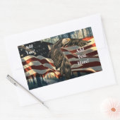 Sticker Rectangulaire Bald Eagle Drapeau américain Country Road (Enveloppe)