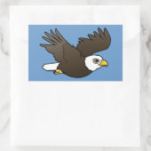Sticker Rectangulaire Bald Eagle en vol (Sac)