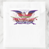 Sticker Rectangulaire Bald Eagle USA Drapeau Americana Patriotique Art (Sac)