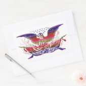 Sticker Rectangulaire Bald Eagle USA Drapeau Americana Patriotique Art (Enveloppe)