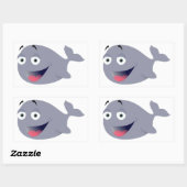 Sticker Rectangulaire Baleine amusante (Feuille)