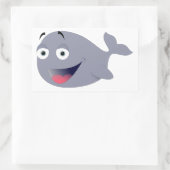 Sticker Rectangulaire Baleine amusante (Sac)