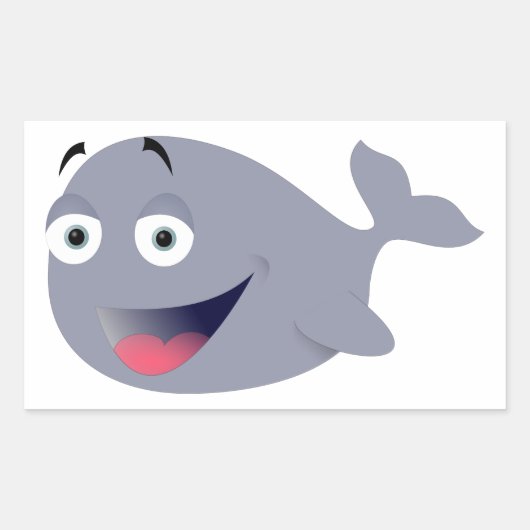 Sticker Rectangulaire Baleine amusante (Devant)