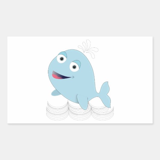 Sticker Rectangulaire Baleine bleue (Devant)