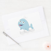 Sticker Rectangulaire Baleine bleue (Enveloppe)