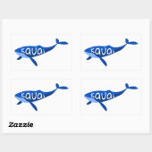 Sticker Rectangulaire Baleine de Kauai Hawaii (Feuille)