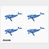 Sticker Rectangulaire Baleine de Maui Hawaii (Feuille)