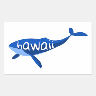 Sticker Rectangulaire Baleine d'Hawaï