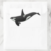 Sticker Rectangulaire Baleine noire et blanche tueuse à Orca (Sac)