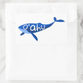 Sticker Rectangulaire Baleine O'ahu Hawaii (Sac)