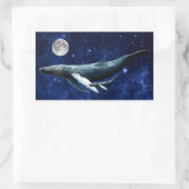 Sticker Rectangulaire Baleine spatiale (Sac)