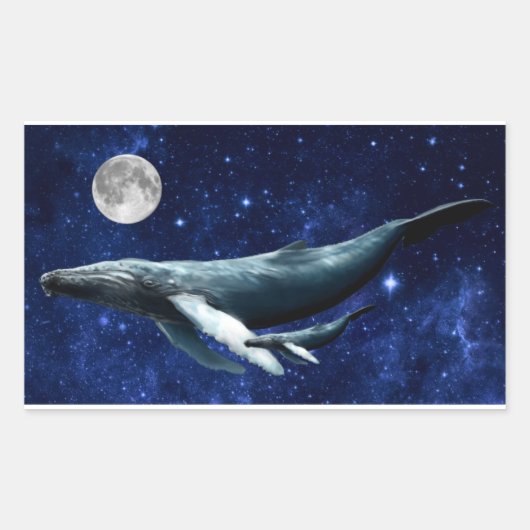 Sticker Rectangulaire Baleine spatiale (Devant)