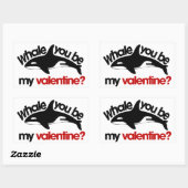 Sticker Rectangulaire Baleine tu es ma Saint Valentin (Feuille)