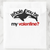 Sticker Rectangulaire Baleine tu es ma Saint Valentin (Sac)