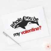 Sticker Rectangulaire Baleine tu es ma Saint Valentin (Enveloppe)