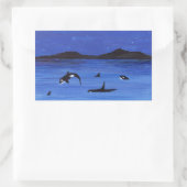 Sticker Rectangulaire Baleines tueuses (Sac)