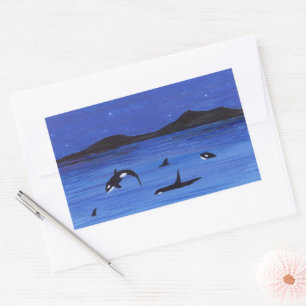Sticker Rectangulaire Baleines tueuses