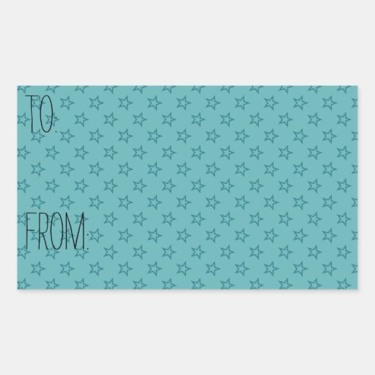 Sticker Rectangulaire Balise cadeau Aqua Stars (Devant)