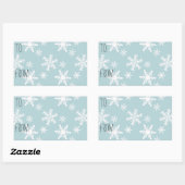 Sticker Rectangulaire Balise cadeau Blue White Snowflakes (Feuille)