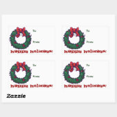 Sticker Rectangulaire Balise cadeau Boughs of Holly (Feuille)