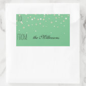 Sticker Rectangulaire Balise cadeau Confetti or et blanc (Sac)