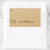 Sticker Rectangulaire Balise cadeau Confetti or et blanc (Sac)