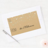 Sticker Rectangulaire Balise cadeau Confetti or et blanc (Enveloppe)