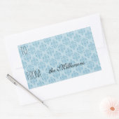 Sticker Rectangulaire Balise cadeau Damask bleu vintage (Enveloppe)