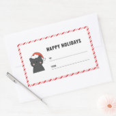 Sticker Rectangulaire Balise cadeau de chat de Noël à partir de l'autoco (Enveloppe)