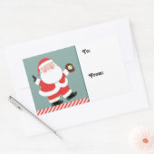 Sticker Rectangulaire Balise cadeau de Noël de baseball (Enveloppe)