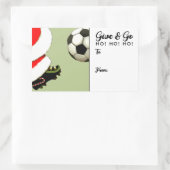 Sticker Rectangulaire Balise cadeau de Noël de football (Sac)