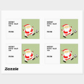 Sticker Rectangulaire Balise cadeau de Noël de football (Feuille)