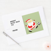Sticker Rectangulaire Balise cadeau de Noël de football (Enveloppe)