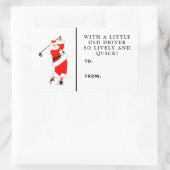 Sticker Rectangulaire Balise cadeau de Noël de golf (Sac)