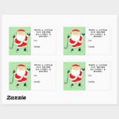 Sticker Rectangulaire Balise cadeau de Noël de golf (Feuille)