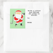 Sticker Rectangulaire Balise cadeau de Noël de golf (Sac)