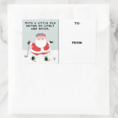 Sticker Rectangulaire Balise cadeau de Noël de golf (Sac)